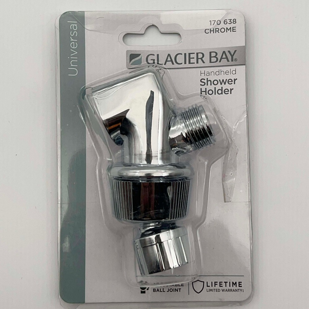 Glacier Bay Chrome Universal Handheld Shower Holder Adjustable Ball Joint New